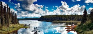See in Alaska mit Wasserflugzeug