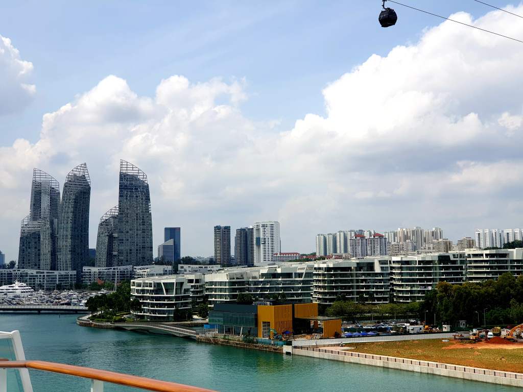Blick auf die Skyline von Singapur