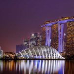 Singapur die Gardens of the Bay bei Nacht