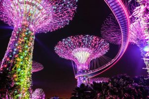 Blick in die Gardens by the Bay, Singapur