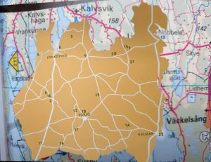 Eine grobe Karte zu den Sehenswürdigkeiten Smålands.