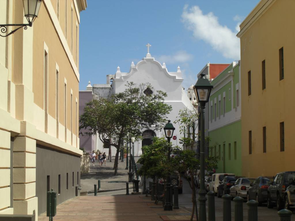 Die Kirche San Jose in der Aktstadt von San Juan, der Hauptstadt der Karibikinsel Puerto Rico