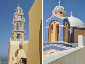 Kirchen auf der Insel Santorin, Griechenland