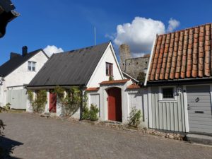 Häuser in Visby, der Hauptstadt der schwedischen Insel Gotland