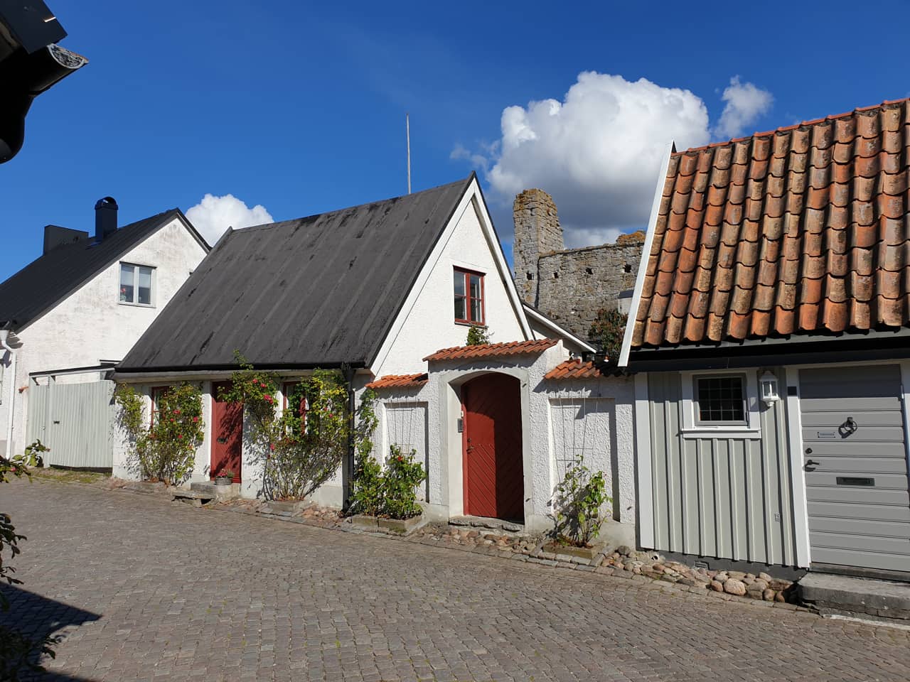 Häuser in Visby, der Hauptstadt der schwedischen Insel Gotland