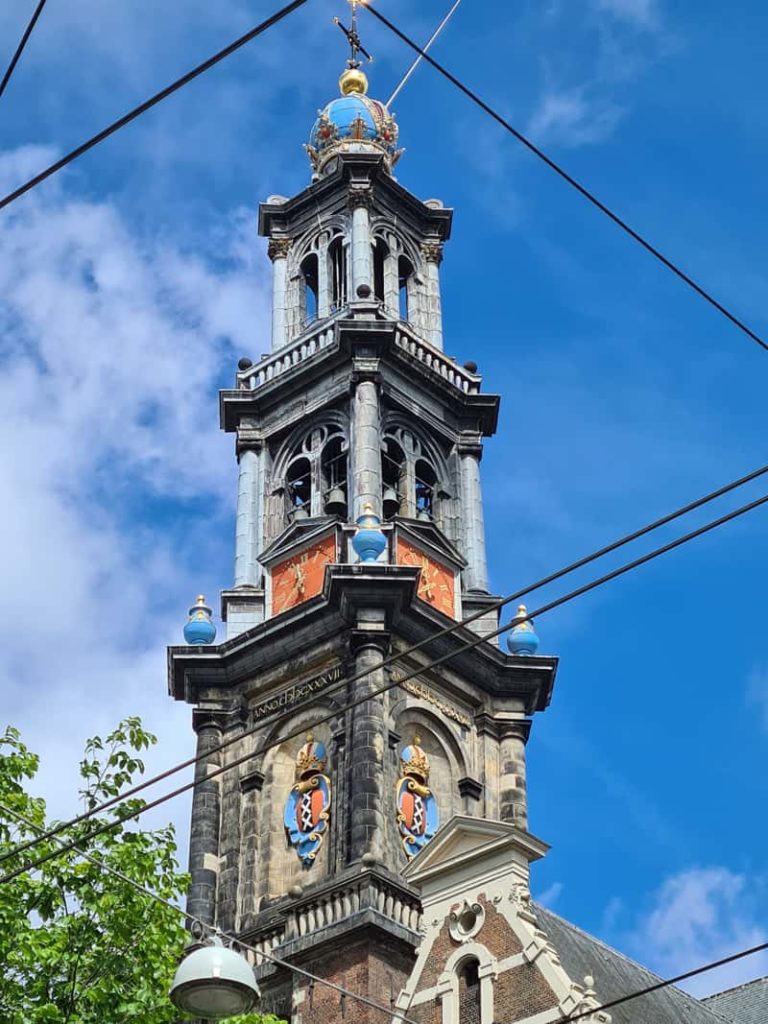 Der Kirchturm der Westerkerk in Amsterdam, Niederlande