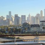 Blick auf die Silhouette von Melbourne, Bundesstaat Victoria, Australien