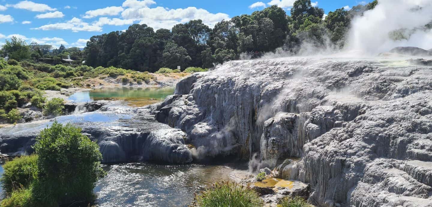 das Thermalfeld Te Puia bei Rotorua, Neuseelands Nordinsel