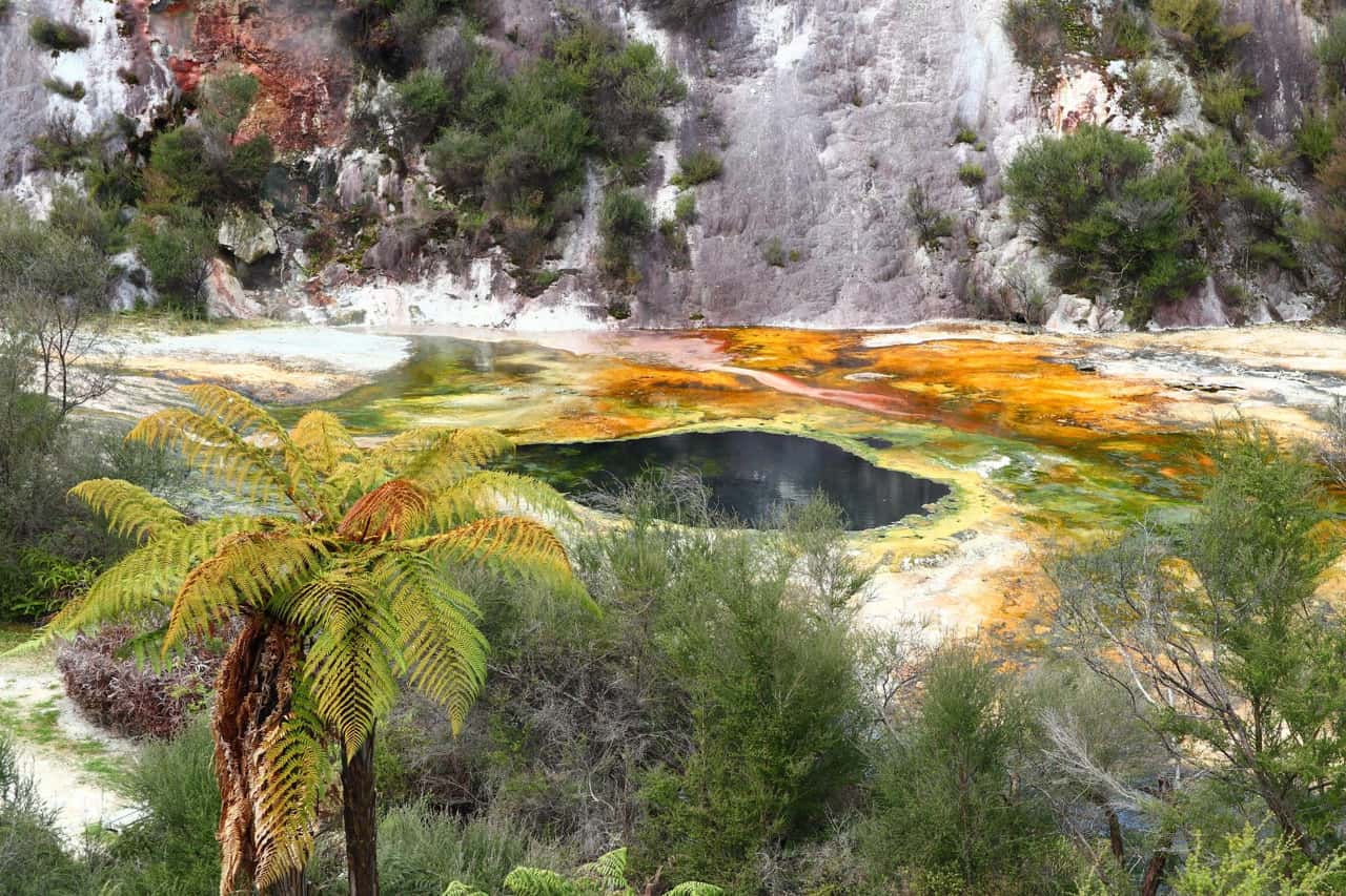 der Thermalpark Orakei Korako unweit von Rotorua auf der Nordinsel von Neuseeland