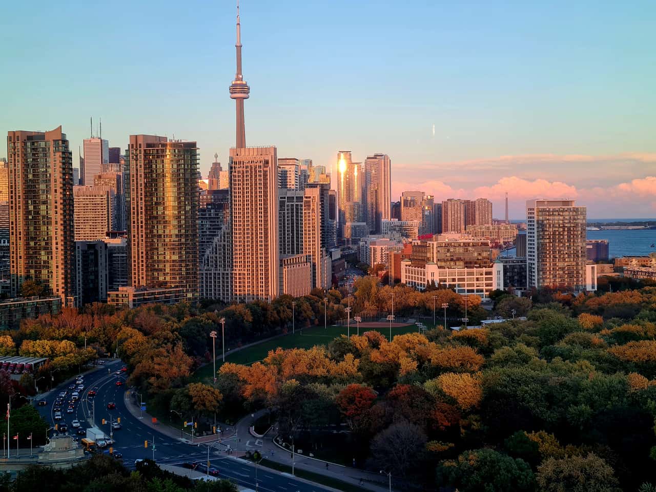 Blick auf die Hochhäuser von Toronto, Kanada