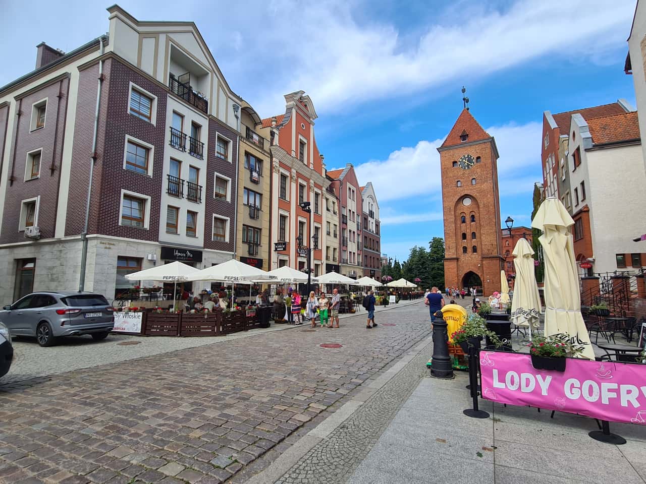 die Stadt Elblag am Oberländer Kanal im Nordwesten von Polen