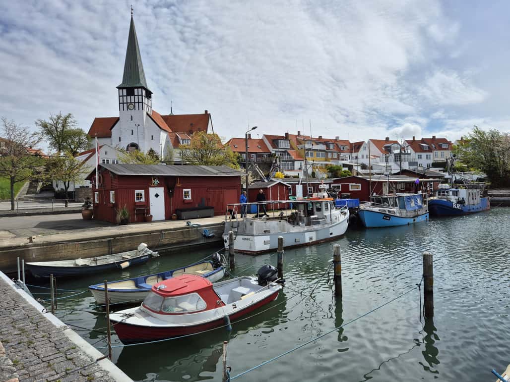 Blick auf Rønne, die Hauptstadt der Insel Bornholm, Dänemark
